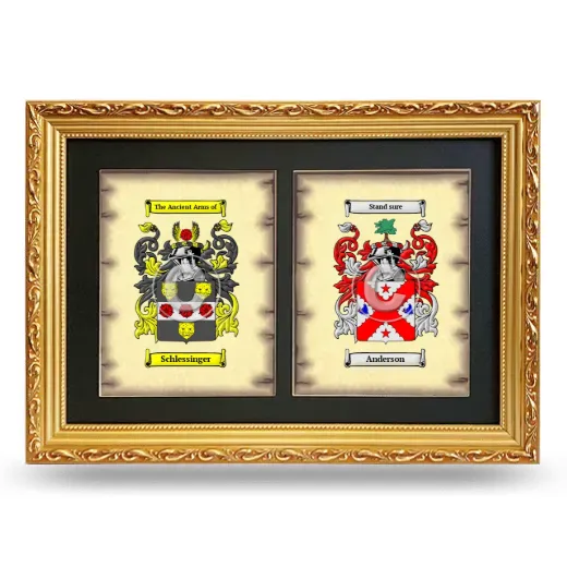 Double Coat of Arms Framed - Gold