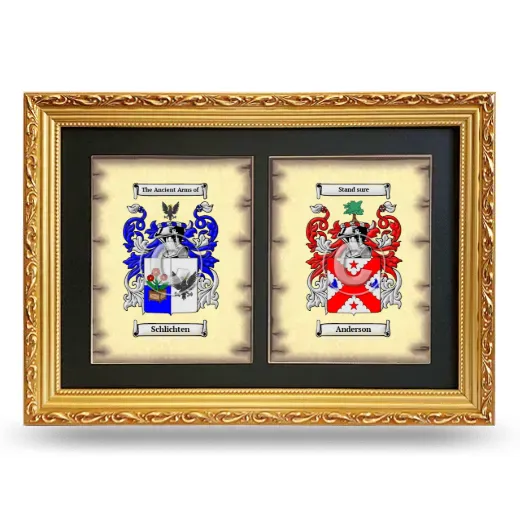 Double Coat of Arms Framed - Gold