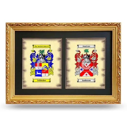 Double Coat of Arms Framed - Gold