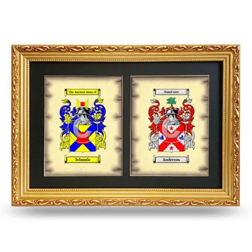 Double Coat of Arms Framed - Gold