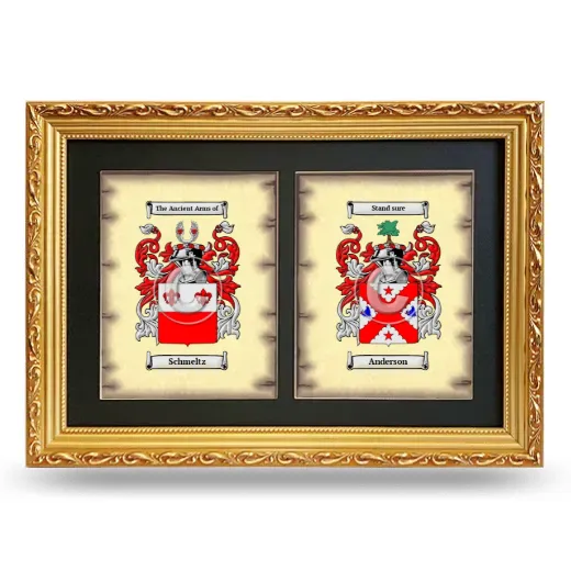 Double Coat of Arms Framed - Gold