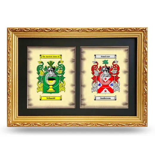 Double Coat of Arms Framed - Gold