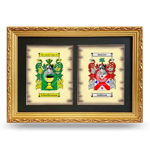 Double Coat of Arms Framed - Gold