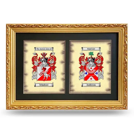 Double Coat of Arms Framed - Gold