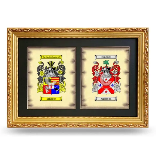 Double Coat of Arms Framed - Gold