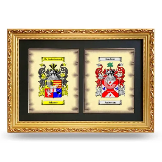 Double Coat of Arms Framed - Gold