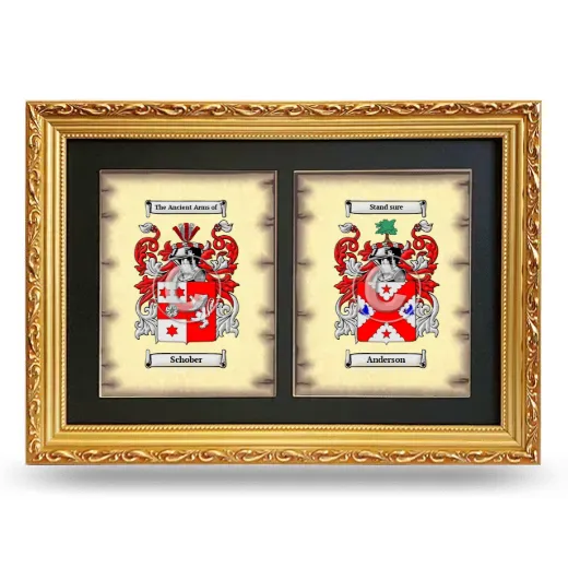 Double Coat of Arms Framed - Gold