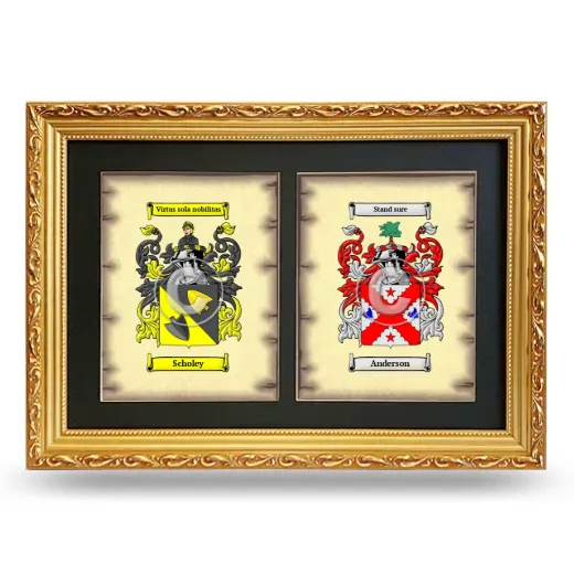 Double Coat of Arms Framed - Gold