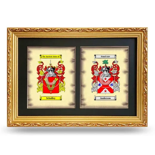 Double Coat of Arms Framed - Gold