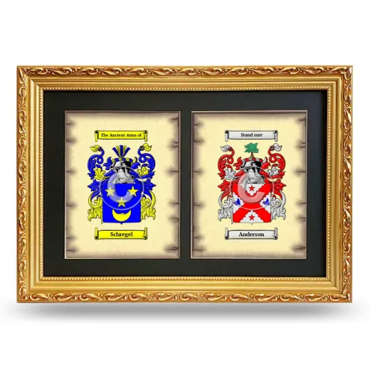 Double Coat of Arms Framed - Gold