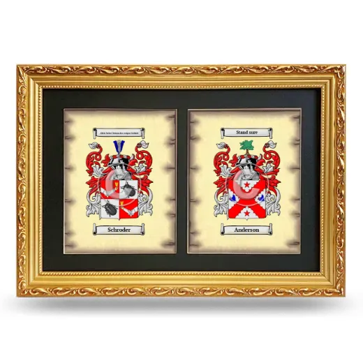 Double Coat of Arms Framed - Gold