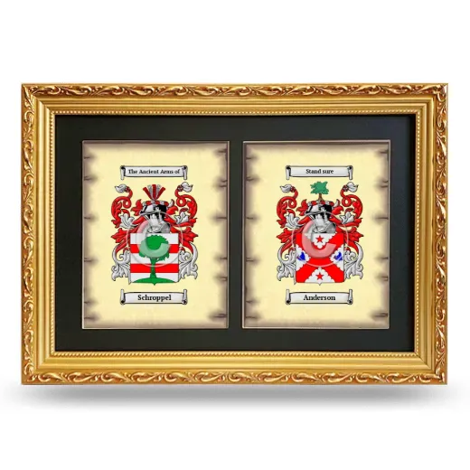 Double Coat of Arms Framed - Gold