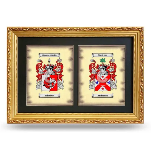 Double Coat of Arms Framed - Gold