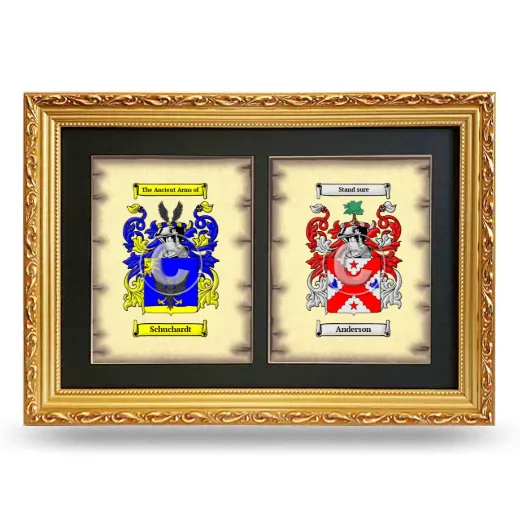 Double Coat of Arms Framed - Gold
