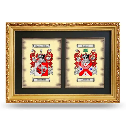Double Coat of Arms Framed - Gold