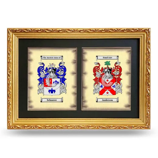 Double Coat of Arms Framed - Gold