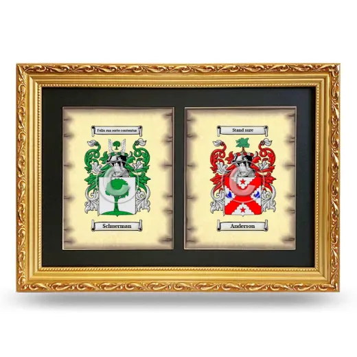 Double Coat of Arms Framed - Gold