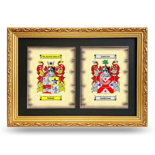 Double Coat of Arms Framed - Gold