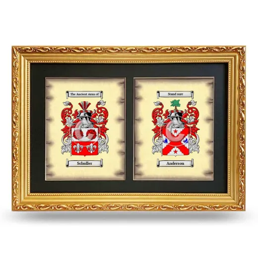 Double Coat of Arms Framed - Gold