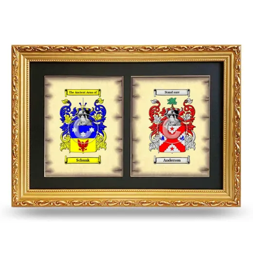 Double Coat of Arms Framed - Gold