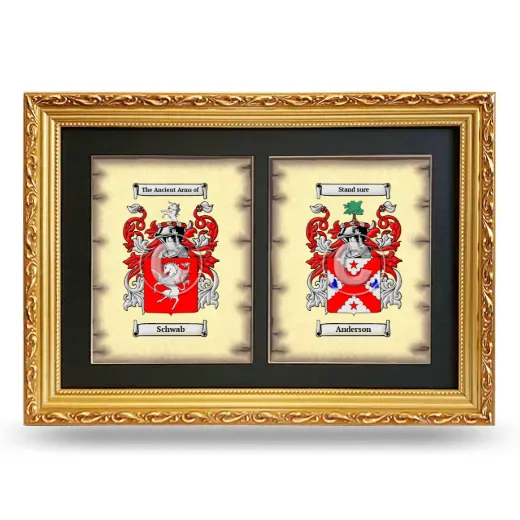 Double Coat of Arms Framed - Gold