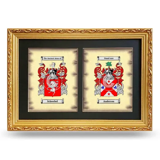 Double Coat of Arms Framed - Gold