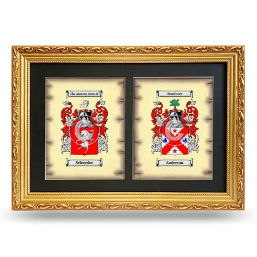 Double Coat of Arms Framed - Gold