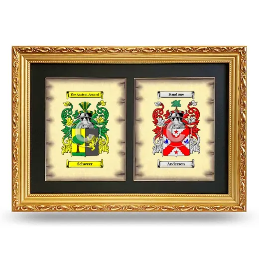 Double Coat of Arms Framed - Gold