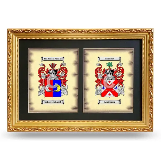 Double Coat of Arms Framed - Gold