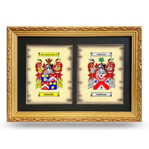 Double Coat of Arms Framed - Gold