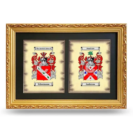 Double Coat of Arms Framed - Gold