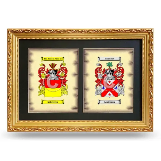 Double Coat of Arms Framed - Gold