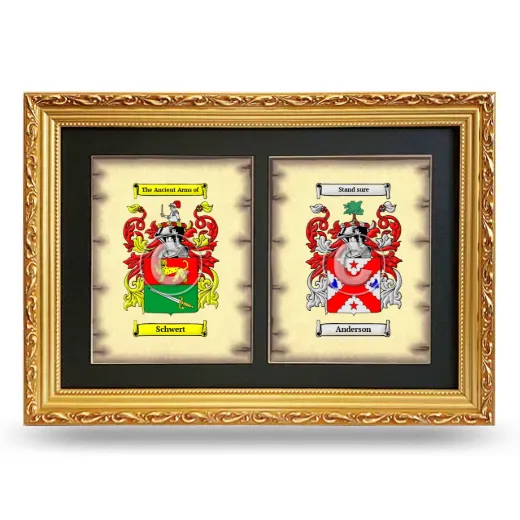 Double Coat of Arms Framed - Gold