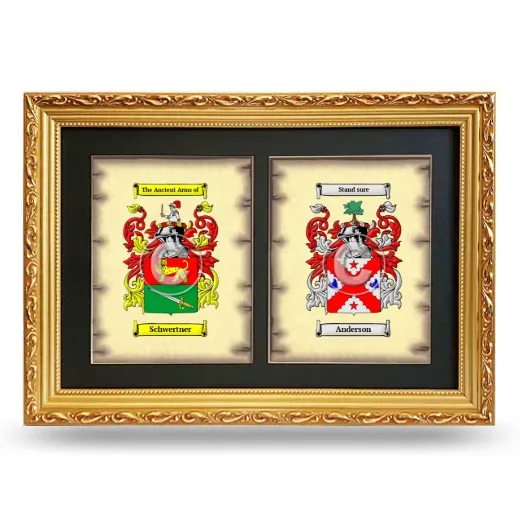 Double Coat of Arms Framed - Gold