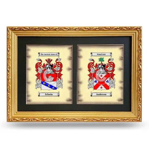 Double Coat of Arms Framed - Gold