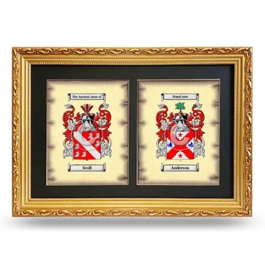 Double Coat of Arms Framed - Gold