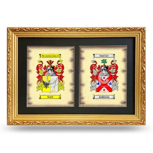 Double Coat of Arms Framed - Gold