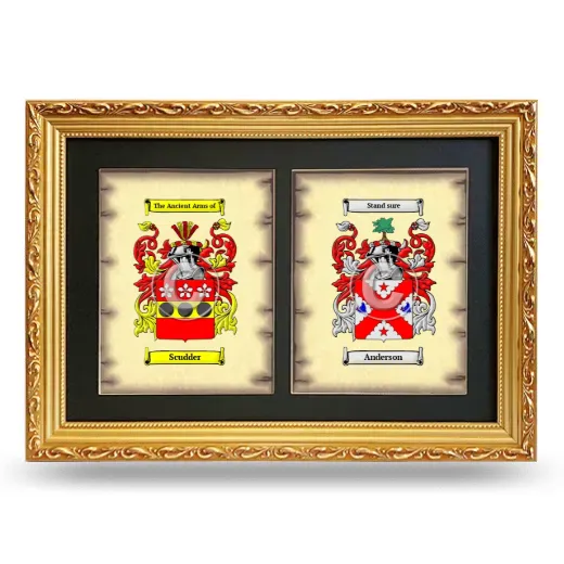 Double Coat of Arms Framed - Gold