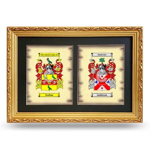 Double Coat of Arms Framed - Gold