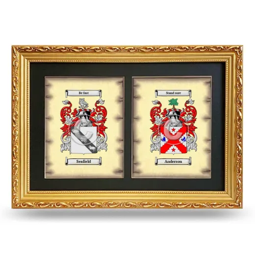 Double Coat of Arms Framed - Gold