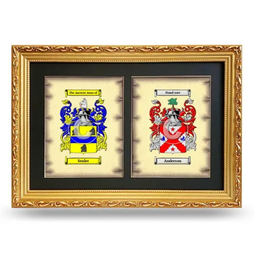 Double Coat of Arms Framed - Gold