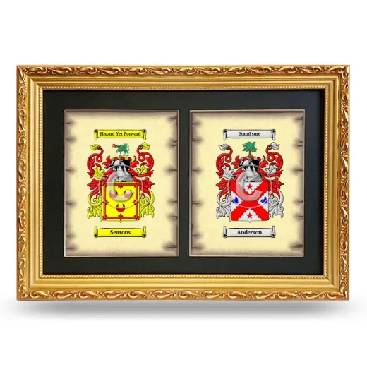 Double Coat of Arms Framed - Gold
