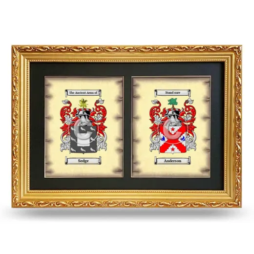 Double Coat of Arms Framed - Gold