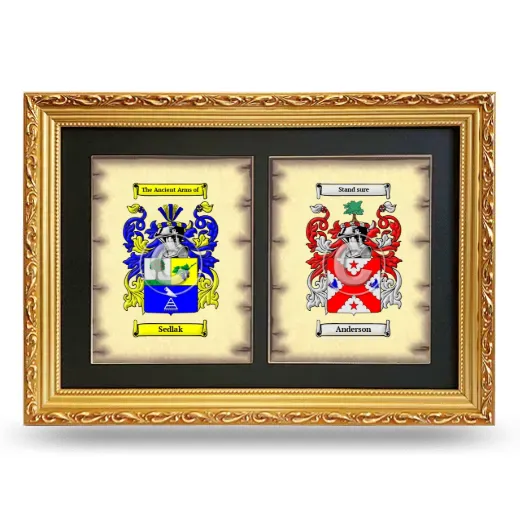 Double Coat of Arms Framed - Gold