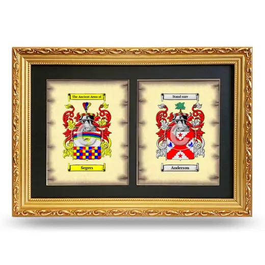 Double Coat of Arms Framed - Gold