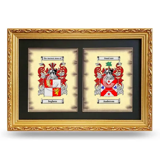 Double Coat of Arms Framed - Gold