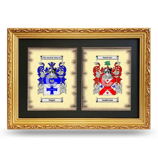 Double Coat of Arms Framed - Gold