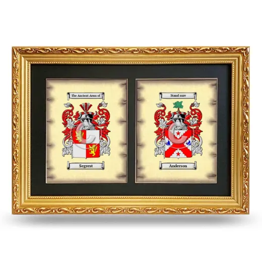 Double Coat of Arms Framed - Gold