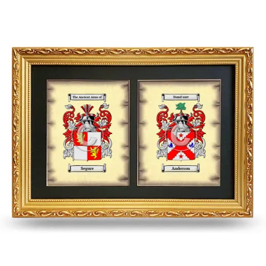 Double Coat of Arms Framed - Gold