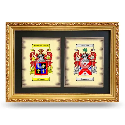 Double Coat of Arms Framed - Gold